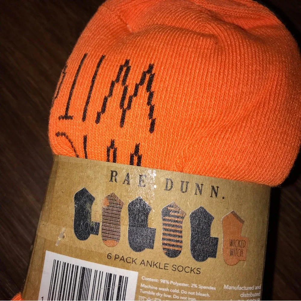 Rae Dunn 6pk Halloween Boo Ankle Socks NWT